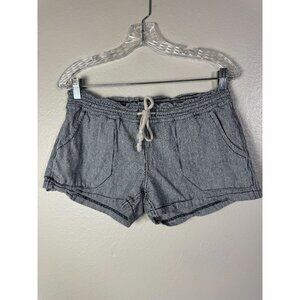 Kiss & Cry Striped Linen Cotton Drawstring Shorts Size Large nautical Beach